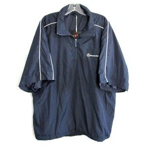 Divots Blue Mercedes Benz Lined 1/4 Zip Short Sleeve Shirt Size XL NWT